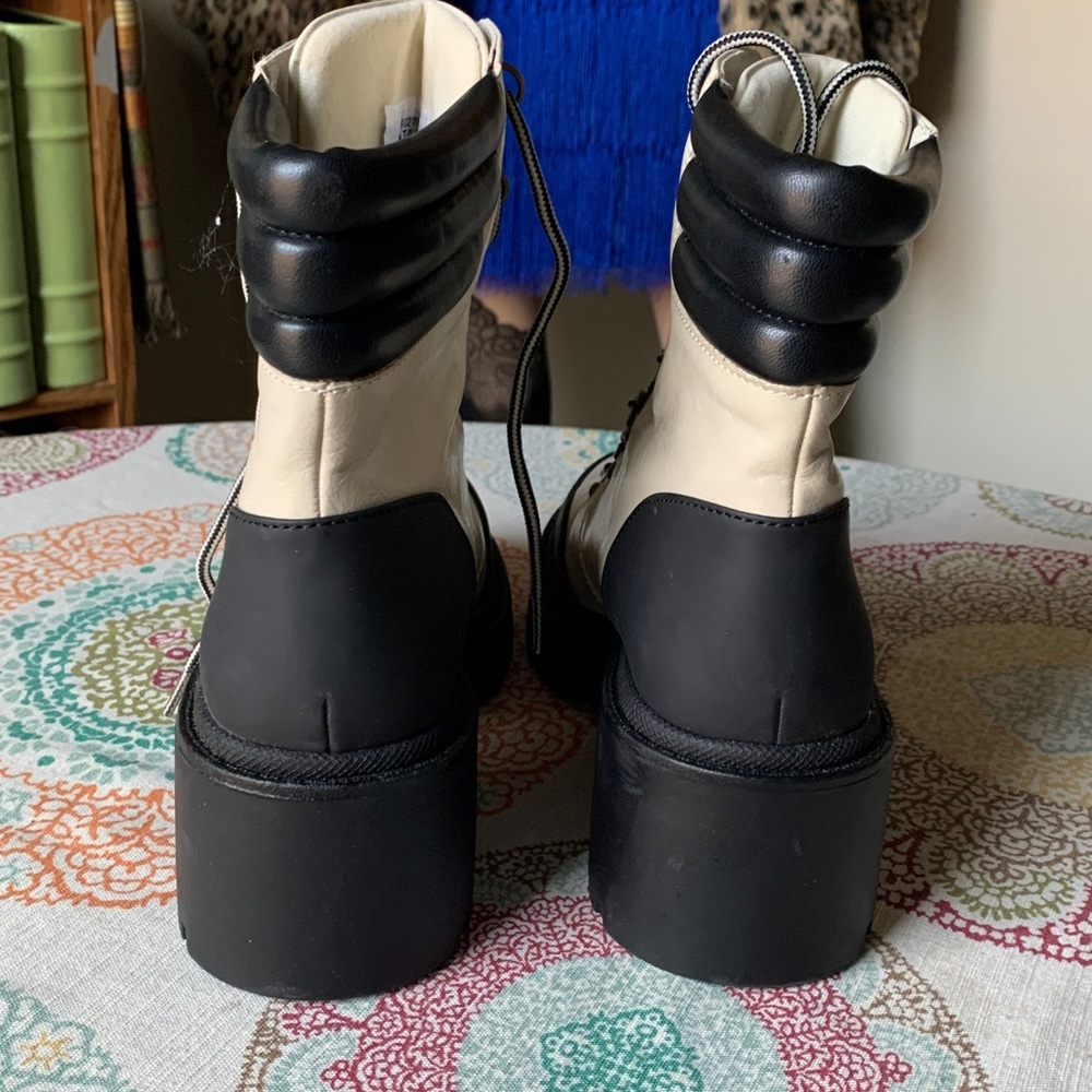 Michael By Michael Shannon NATACHA Faux Leather Platform Moto Combat Boots 8.5 - Picture 6 of 16